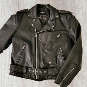 Black Vintage Open Road Heavy Duty Thinsulate Leather Jacket